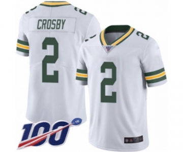 Men's Green Bay Packers #2 Mason Crosby White Vapor Untouchable Limited Player 100th Season Football Jersey