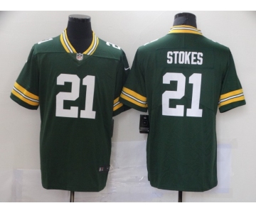 Men's Green Bay Packers #21 Eric Stokes Nike Green 2021 NFL Draft First Round Pick Player Limited Jersey