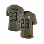 Men's Green Bay Packers #23 Jaire Alexander 2022 Olive Salute To Service Limited Stitched Jersey