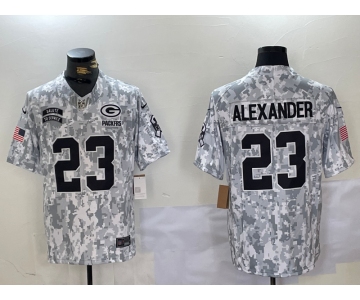 Men's Green Bay Packers #23 Jaire Alexander 2024 Arctic Camo Salute To Service Limited Stitched Football Jersey