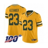 Men's Green Bay Packers #23 Jaire Alexander Limited Gold Inverted Legend 100th Season Football Jersey