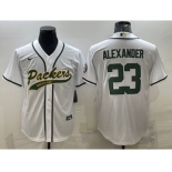 Men's Green Bay Packers #23 Jaire Alexander White With Patch Cool Base Stitched Baseball Jersey