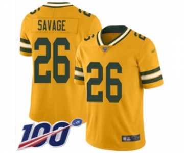 Men's Green Bay Packers #26 Darnell Savage Jr. Limited Gold Inverted Legend 100th Season Football Jersey