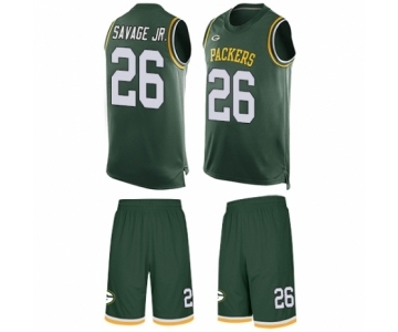 Men's Green Bay Packers #26 Darnell Savage Jr. Limited Green Tank Top Suit Football Jersey