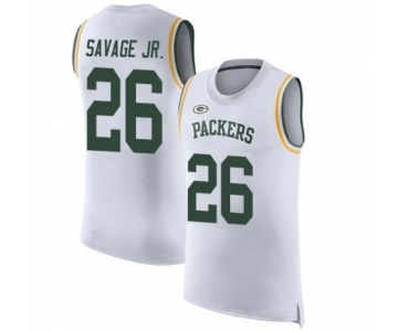 Men's Green Bay Packers #26 Darnell Savage Jr. White Rush Player Name & Number Tank Top Football Jersey