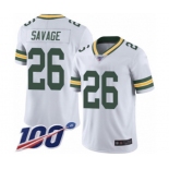 Men's Green Bay Packers #26 Darnell Savage Jr. White Vapor Untouchable Limited Player 100th Season Football Jersey