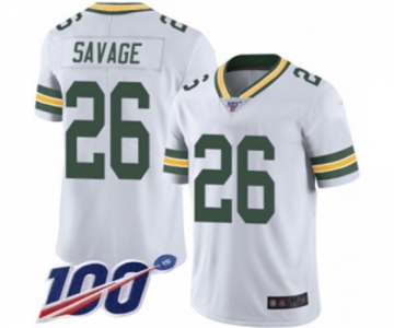 Men's Green Bay Packers #26 Darnell Savage Jr. White Vapor Untouchable Limited Player 100th Season Football Jersey