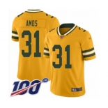 Men's Green Bay Packers #31 Adrian Amos Limited Gold Inverted Legend 100th Season Football Jersey