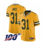 Men's Green Bay Packers #31 Adrian Amos Limited Gold Rush Vapor Untouchable 100th Season Football Jersey