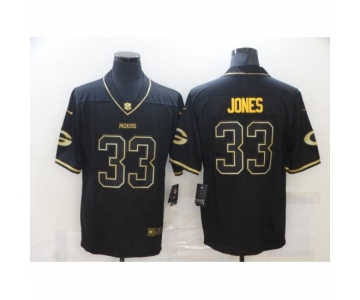 Men's Green Bay Packers #33 Aaron Jones Black Gold Nike Limited Jersey