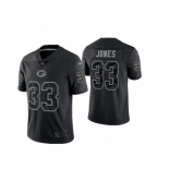 Men's Green Bay Packers #33 Aaron Jones Black Reflective Limited Stitched Football Jersey