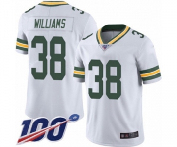 Men's Green Bay Packers #38 Tramon Williams White Vapor Untouchable Limited Player 100th Season Football Jersey