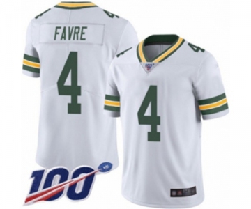 Men's Green Bay Packers #4 Brett Favre White Vapor Untouchable Limited Player 100th Season Football Jersey