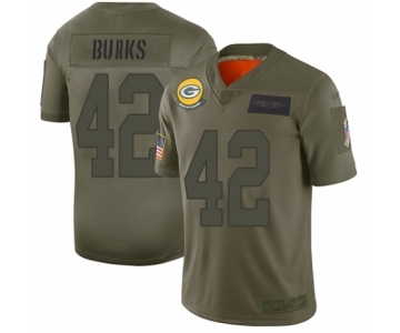 Men's Green Bay Packers #42 Oren Burks Limited Camo 2019 Salute to Service Football Jersey