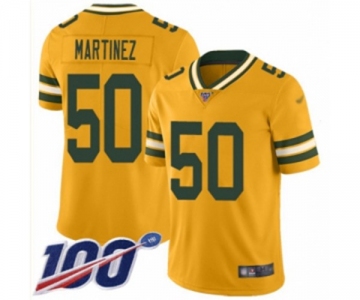 Men's Green Bay Packers #50 Blake Martinez Limited Gold Inverted Legend 100th Season Football Jersey