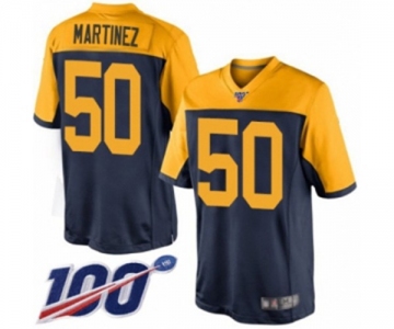 Men's Green Bay Packers #50 Blake Martinez Limited Navy Blue Alternate 100th Season Football Jersey