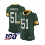 Men's Green Bay Packers #51 Kyler Fackrell Green Team Color Vapor Untouchable Limited Player 100th Season Football Jersey