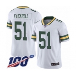 Men's Green Bay Packers #51 Kyler Fackrell White Vapor Untouchable Limited Player 100th Season Football Jersey