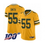 Men's Green Bay Packers #55 Za'Darius Smith Limited Gold Inverted Legend 100th Season Football Jersey