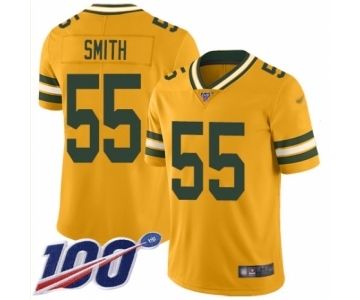 Men's Green Bay Packers #55 Za'Darius Smith Limited Gold Inverted Legend 100th Season Football Jersey