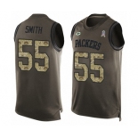 Men's Green Bay Packers #55 Za'Darius Smith Limited Green Salute to Service Tank Top Football Jersey