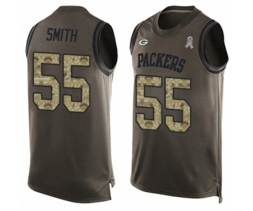 Men's Green Bay Packers #55 Za'Darius Smith Limited Green Salute to Service Tank Top Football Jersey