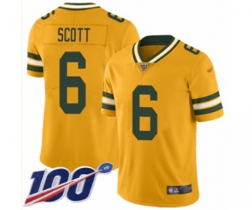 Men's Green Bay Packers #6 JK Scott Limited Gold Inverted Legend 100th Season Football Jersey