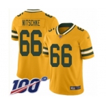 Men's Green Bay Packers #66 Ray Nitschke Limited Gold Inverted Legend 100th Season Football Jersey