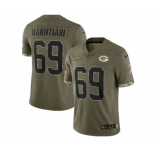 Men's Green Bay Packers #69 David Bakhtiari 2022 Olive Salute To Service Limited Stitched Jersey