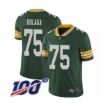 Men's Green Bay Packers #75 Bryan Bulaga Green Team Color Vapor Untouchable Limited Player 100th Season Football Jersey