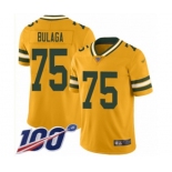 Men's Green Bay Packers #75 Bryan Bulaga Limited Gold Inverted Legend 100th Season Football Jersey