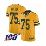 Men's Green Bay Packers #75 Bryan Bulaga Limited Gold Rush Vapor Untouchable 100th Season Football Jersey