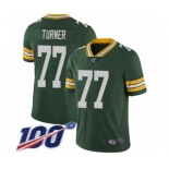 Men's Green Bay Packers #77 Billy Turner Green Team Color Vapor Untouchable Limited Player 100th Season Football Jersey