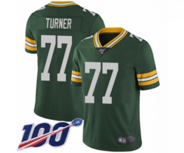 Men's Green Bay Packers #77 Billy Turner Green Team Color Vapor Untouchable Limited Player 100th Season Football Jersey