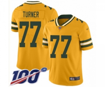 Men's Green Bay Packers #77 Billy Turner Limited Gold Inverted Legend 100th Season Football Jersey