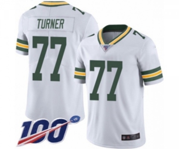 Men's Green Bay Packers #77 Billy Turner White Vapor Untouchable Limited Player 100th Season Football Jersey