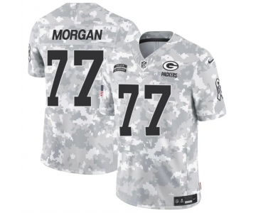 Men's Green Bay Packers #77 Jordan Morgan 2024 F.U.S.E Arctic Camo Salute To Service Limited Stitched Football Jersey