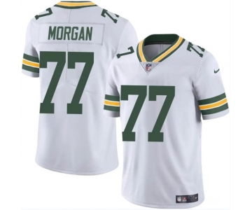 Men's Green Bay Packers #77 Jordan Morgan White 2024 Draft Vapor Limited Football Stitched Jersey