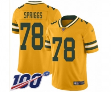 Men's Green Bay Packers #78 Jason Spriggs Limited Gold Inverted Legend 100th Season Football Jersey