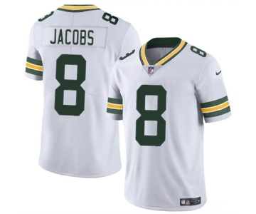 Men's Green Bay Packers #8 Josh Jacobs White Vapor Limited Football Stitched Jersey