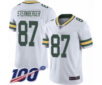 Men's Green Bay Packers #87 Jace Sternberger White Vapor Untouchable Limited Player 100th Season Football Jersey