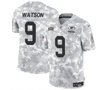 Men's Green Bay Packers #9 Christian Watson 2024 F.U.S.E Arctic Camo Salute To Service Limited Stitched Football Jersey