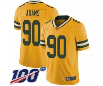 Men's Green Bay Packers #90 Montravius Adams Limited Gold Rush Vapor Untouchable 100th Season Football Jersey