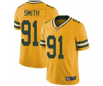 Men's Green Bay Packers #91 Preston Smith Limited Gold Rush Vapor Untouchable Football Jersey