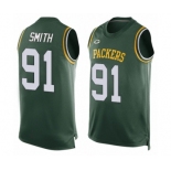 Men's Green Bay Packers #91 Preston Smith Limited Green Player Name & Number Tank Top Football Jersey