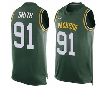 Men's Green Bay Packers #91 Preston Smith Limited Green Player Name & Number Tank Top Football Jersey