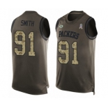 Men's Green Bay Packers #91 Preston Smith Limited Green Salute to Service Tank Top Football Jersey