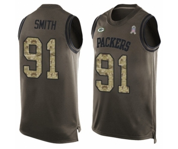 Men's Green Bay Packers #91 Preston Smith Limited Green Salute to Service Tank Top Football Jersey