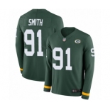 Men's Green Bay Packers #91 Preston Smith Limited Green Therma Long Sleeve Football Jersey