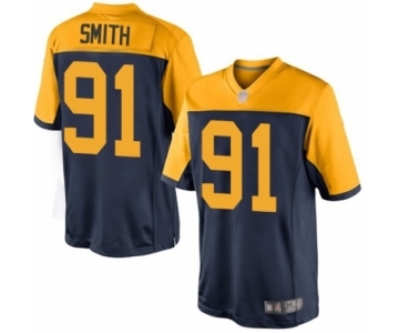 Men's Green Bay Packers #91 Preston Smith Limited Navy Blue Alternate Football Jersey